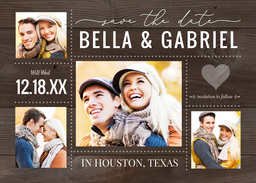 5x7 Greeting Card, Matte, Blank Envelope with Rustic Save the Date design