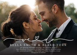 5x7 Greeting Card, Glossy, Blank Envelope with We Do Heart design