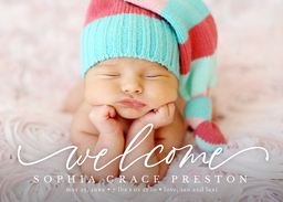 5x7 Greeting Card, Glossy, Blank Envelope with Welcome Little One design