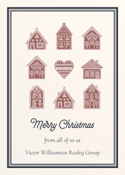 5x7 Greeting Card, Glossy, Blank Envelope with Gingerbread Neighborhood design