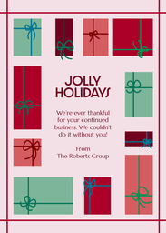 5x7 Greeting Card, Glossy, Blank Envelope with Jolly Gifts design