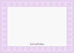 5x7 Greeting Card, Glossy, Blank Envelope with Purple Doodle design