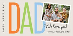 4x8 Greeting Card, Glossy, Blank Envelope with Big Dad Horizontal design