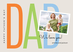 5x7 Greeting Card, Glossy, Blank Envelope with Big Dad Landscape design