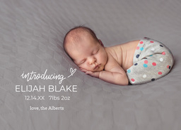 5x7 Greeting Card, Glossy, Blank Envelope with Doodle Heart design