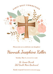 5x7 Greeting Card, Glossy, Blank Envelope with First Communion design