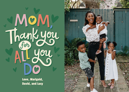 5x7 Cardstock, Blank Envelope with Green Lettering design