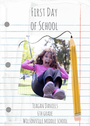 5x7 Greeting Card, Glossy, Blank Envelope with Lined Paper design