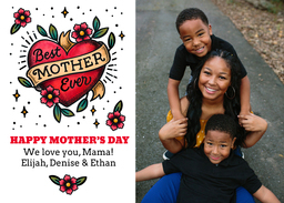 5x7 Cardstock, Blank Envelope with Mom Tattoo design