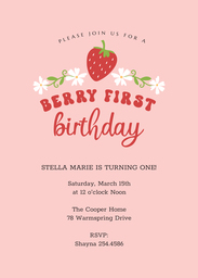 5x7 Greeting Card, Glossy, Blank Envelope with Berry Bash design