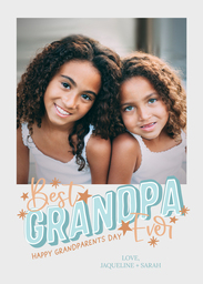 5x7 Greeting Card, Glossy, Blank Envelope with Best Ever Grandpa design