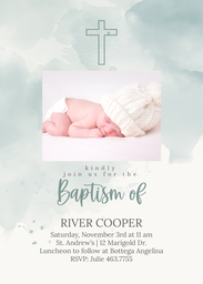 5x7 Greeting Card, Glossy, Blank Envelope with Blessed Baby design