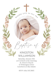 5x7 Greeting Card, Glossy, Blank Envelope with Blessed Beginnings design