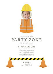 5x7 Greeting Card, Glossy, Blank Envelope with Builder Bash design