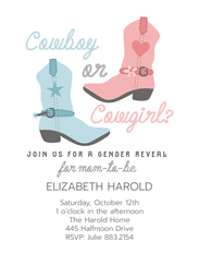 5x7 Greeting Card, Glossy, Blank Envelope with Cowboy or Cowgirl design