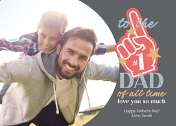 5x7 Greeting Card, Glossy, Blank Envelope with First Place Father design