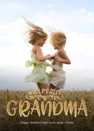 5x7 Cardstock, Blank Envelope with Grandma Magic design