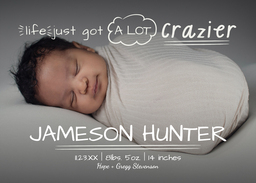 5x7 Greeting Card, Glossy, Blank Envelope with Newest Addition design