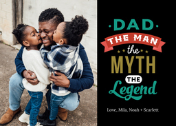 5x7 Greeting Card, Glossy, Blank Envelope with Our Everyday Legend design