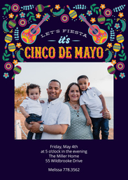 5x7 Greeting Card, Glossy, Blank Envelope with Viva la Fiesta design