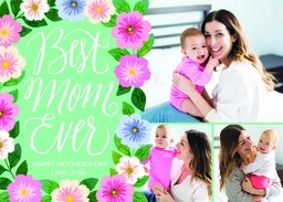 5x7 Cardstock, Blank Envelope with Best Mom Ever design