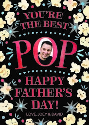 5x7 Greeting Card, Glossy, Blank Envelope with Best Pop design