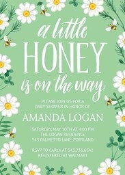 5x7 Greeting Card, Glossy, Blank Envelope with Honey on the Way design