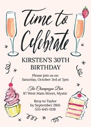 5x7 Greeting Card, Glossy, Blank Envelope with Sweet Celebration design