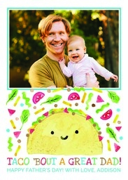 5x7 Greeting Card, Glossy, Blank Envelope with Taco Bout Dad design