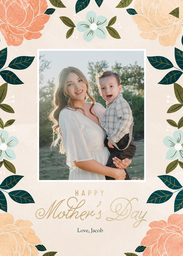 5x7 Greeting Card, Glossy, Blank Envelope with Backyard Garden design