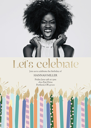 5x7 Greeting Card, Glossy, Blank Envelope with Blow Them Out design