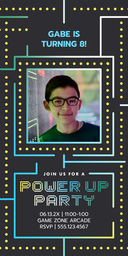 4x8 Greeting Card, Glossy, Blank Envelope with Blox Office Power Up design