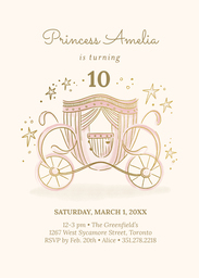 5x7 Greeting Card, Glossy, Blank Envelope with Castle and the Coach design