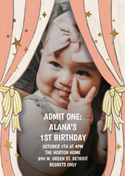 5x7 Greeting Card, Glossy, Blank Envelope with Circus Tricks Cutie design