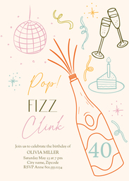 5x7 Greeting Card, Glossy, Blank Envelope with Clink to a Big Year design