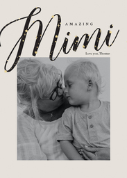 5x7 Greeting Card, Glossy, Blank Envelope with Grandma Star of the Family design