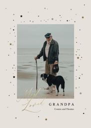 5x7 Greeting Card, Glossy, Blank Envelope with Grandpa Star of the Family design