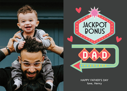 5x7 Greeting Card, Glossy, Blank Envelope with Odds On Bonus Dad design