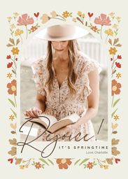 5x7 Greeting Card, Glossy, Blank Envelope with Rejoice To It design