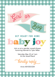 5x7 Greeting Card, Glossy, Blank Envelope with Say Hey Baybee Reveal design