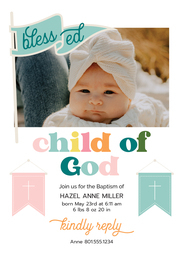 5x7 Greeting Card, Glossy, Blank Envelope with Say Hey Blessings design