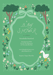 5x7 Greeting Card, Glossy, Blank Envelope with Sunday in the Pond design