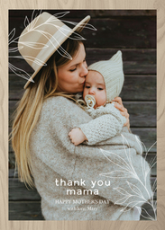 5x7 Cardstock, Blank Envelope with Thank You Mom's Love design