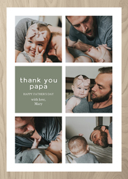 5x7 Greeting Card, Glossy, Blank Envelope with Thank You Papa design