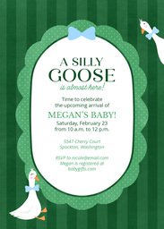 5x7 Greeting Card, Glossy, Blank Envelope with Sweet Silly Goose design