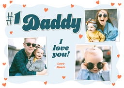 5x7 Greeting Card, Glossy, Blank Envelope with #1 Daddy design