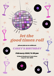 5x7 Greeting Card, Glossy, Blank Envelope with 70s Vibe design