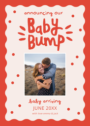 5x7 Greeting Card, Glossy, Blank Envelope with Baby Bump design