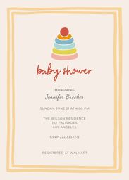 5x7 Greeting Card, Glossy, Blank Envelope with Baby Let's Play design