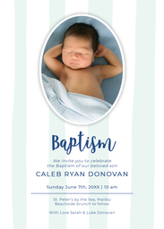 5x7 Greeting Card, Glossy, Blank Envelope with Baptism Stripes design